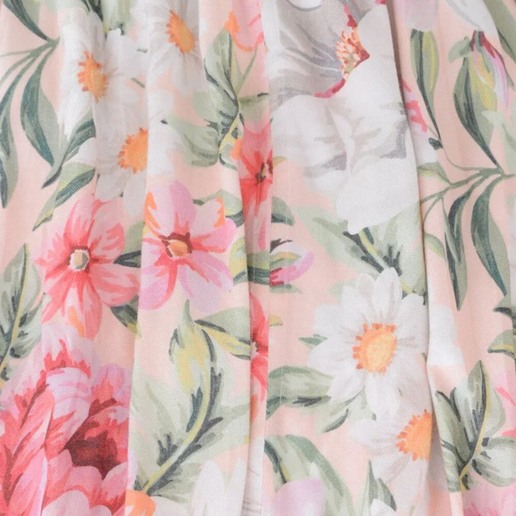 Maaji Pink And White Floral Spaghetti Strap  Flowy Maxi Dress M - Picture 12 of 13